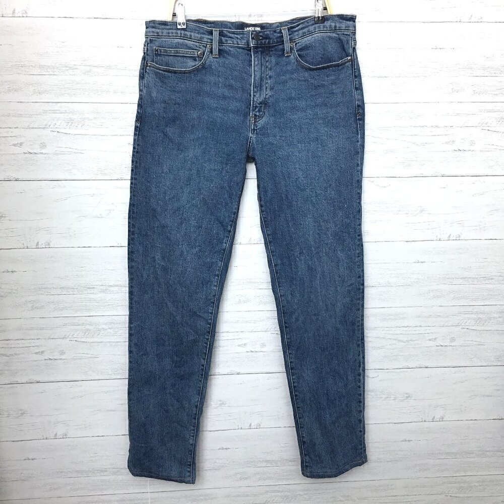 Lands' End Men's Jeans Square Rigger Straight Leg Medium Wash size 36 x 35